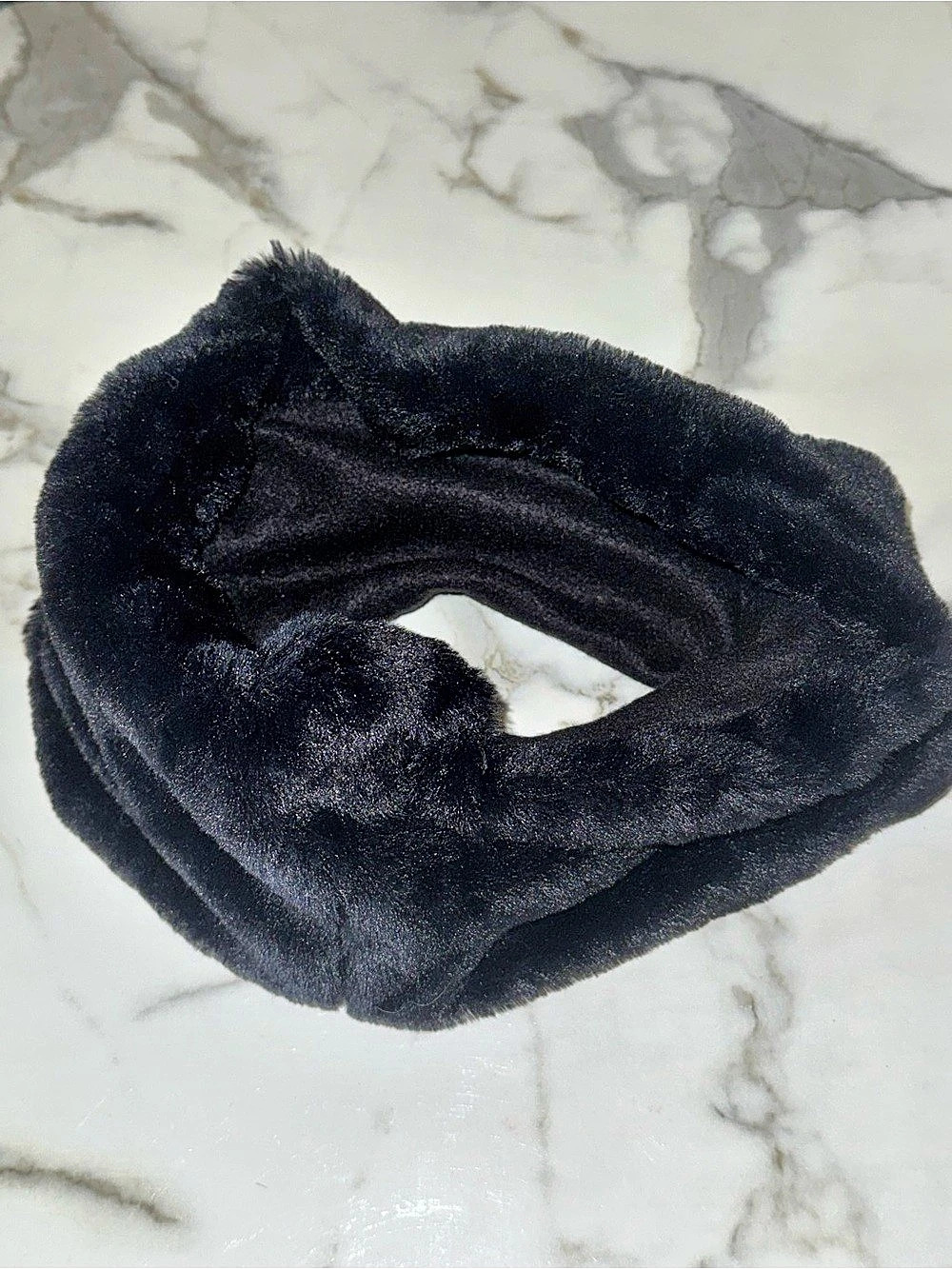 Black Faux Fur Headband or Neck Warmer